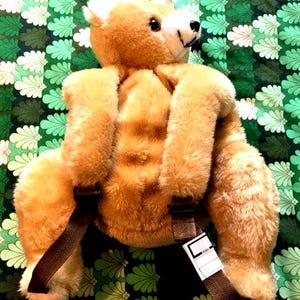 One of the kind Plush Teddy Bear Pyjamas Backpack & Lovely Embroideries - Kawaï Style - The Perfect Everyday Companion ! Be Unique !