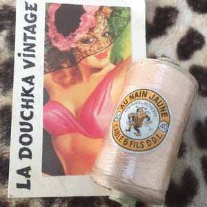 FRENCH 1920s Sewing LINGERIE THREAD ~ Light / Pale Pink Cotton ~ Made in France ~ New/Old Stock : Unused Vintage ~ 500 Yards