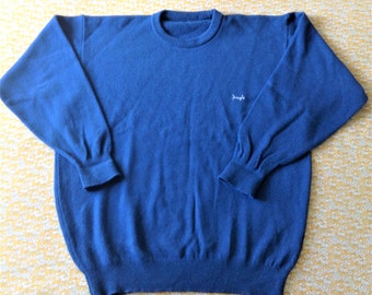 Timeless James Pringle Men Ocean Blue Winter Jumper Sweater Pullover - Pure Lambswool - Made in Scotland - New -L!