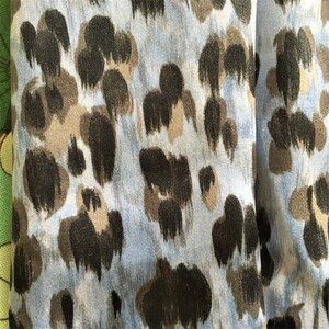 French 1990s Women Vintage Long Scarf - Unique Blue Leopard Animal Print - Eye Catcher Design - New - 52.5 x 8.5