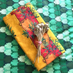 French Vintage Cotton Super Long 10/12 Seats Rectangle Tablecloth - Floral Provencal Print - High Quality Cotton - New from France -60 x 136