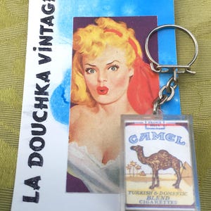 Unique 1960s Advertising Keyring ~ CAMEL CIGARETTES~ Iconic Design ~ Made in the USA ~ New / Unused Vintage ~ Great Addition to a Collection