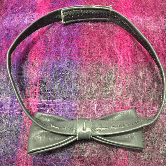 French Men Vintage Pre-Tied Genuine Leather Bow T… - image 2