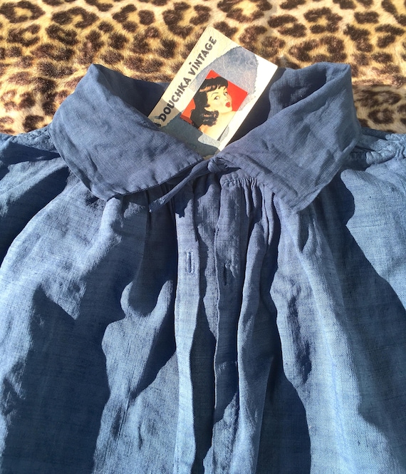 1900-10s French Vintage Indigo Metis 50s France Vintage Indigo