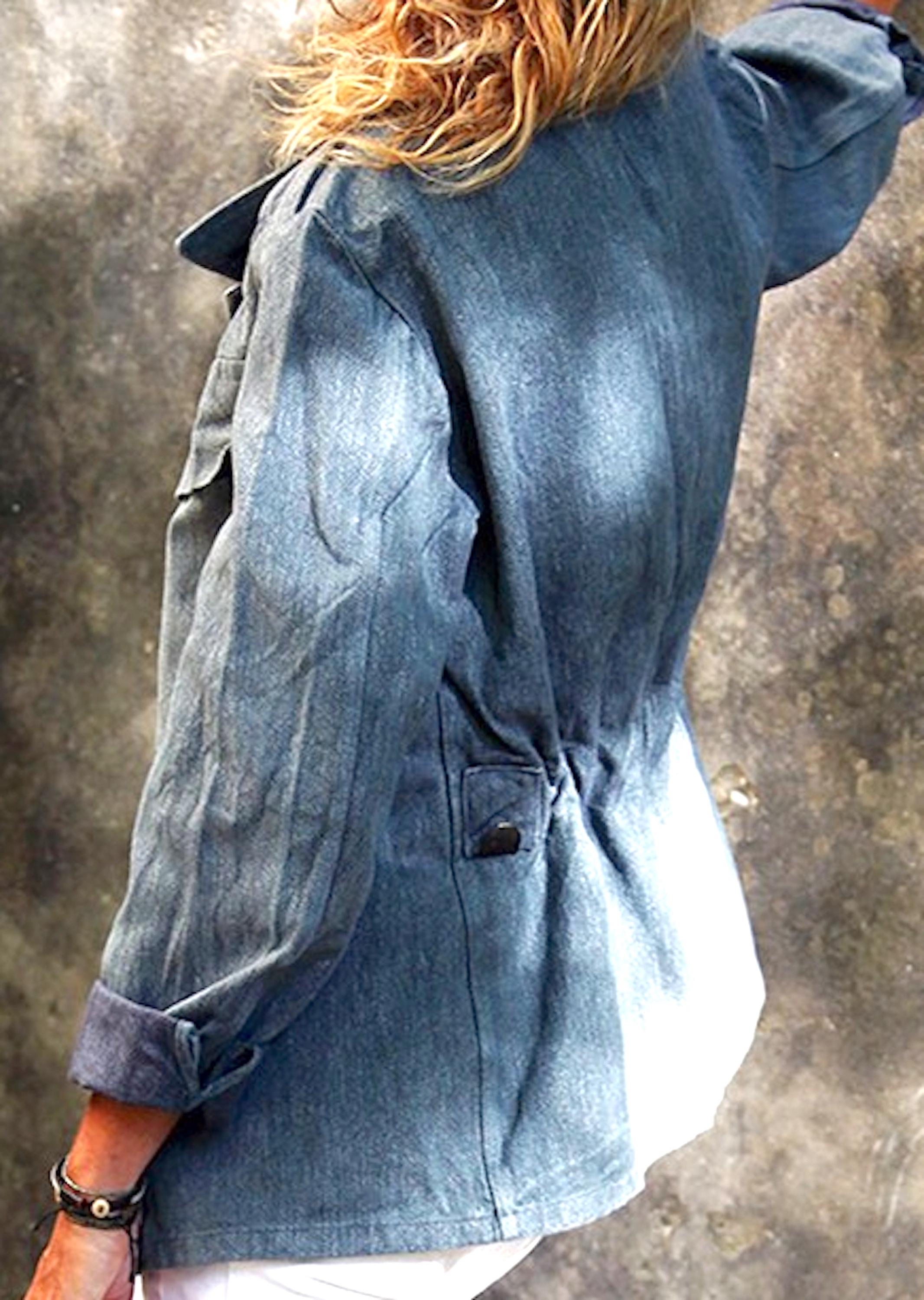 SWISS ARMY 1950s JACKET~ Gray and Black ~ Salt & Pepper Cotton