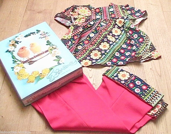French 1960s Hippie Girl Outfit - Boho Liberty Flo
