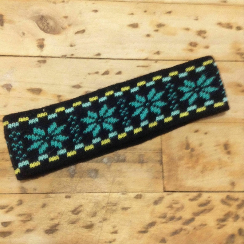 French 1970s WomenMen Winter Ski Knitted Headband Ear Warmer New MADE IN FRANCE Bright Colors /& Snowflakes