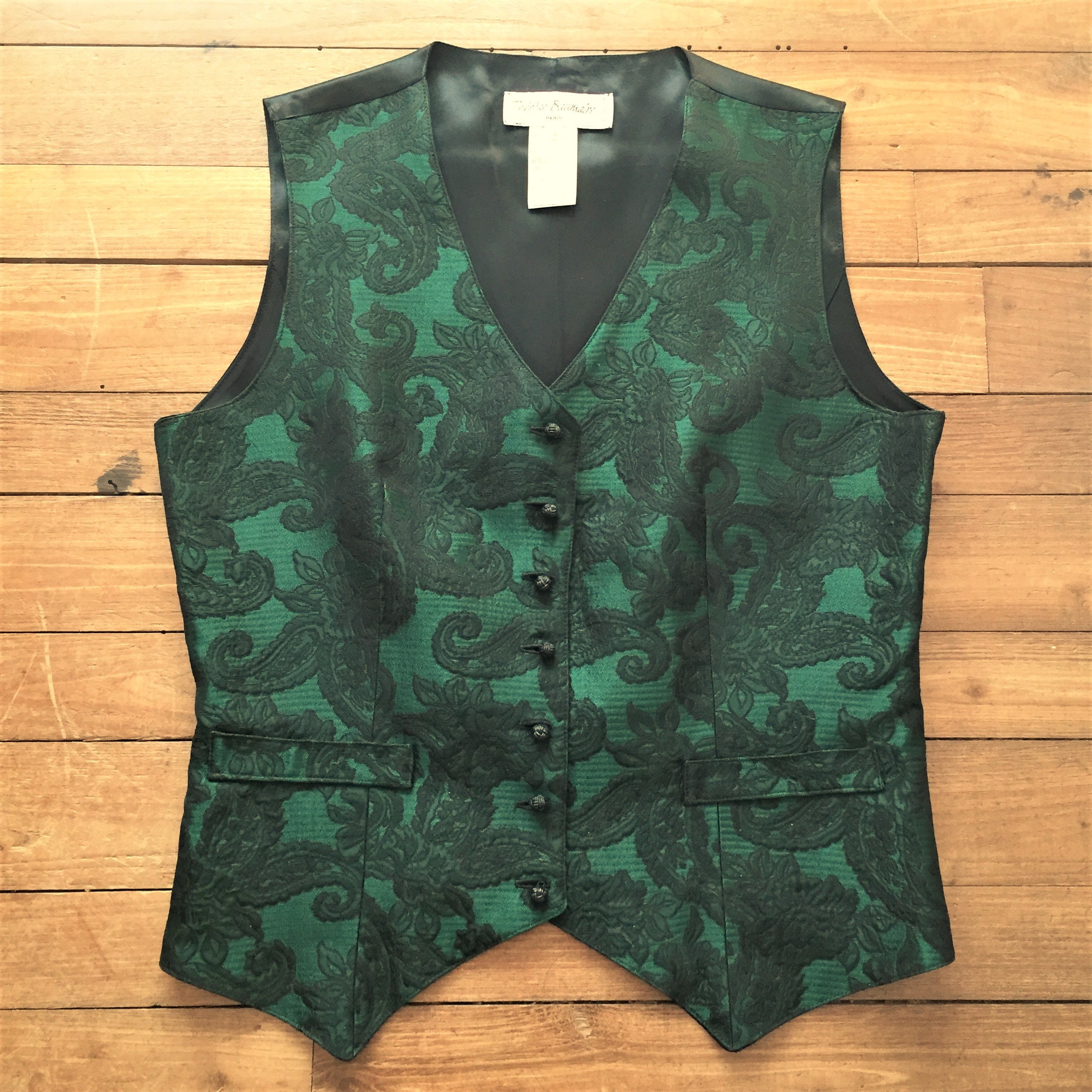 French Designer 1990s Men Vintage Cinch Back Waistcoat Vest French Designer 1990s Men Vintage Cinch Back Waistcoat Vest