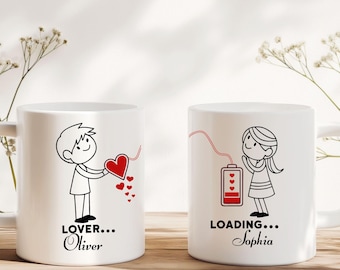 Couple Coffee Mugs, Couple Gift, Girlfriend Gifts, Romantic Gifts for Boyfriend, Custom Couple Gift,Funny Gift for Him, Valentine Couple Mug