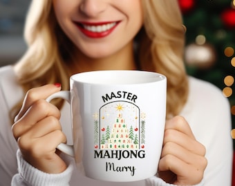 Christmas Mahjong Master Player Mug, Funny Mahjong Mug, Perfect for Game Days Mahjong Mug, Mahjong Games Mug, Gift for Mahjong Lover Mug