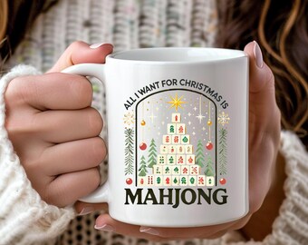 Christmas Mahjong Mug, Funny Mahjong Mug, Perfect for Game Days Mahjong Ceramic Mug, Mahjong Games Mug, Gift for Mahjong Lover Mug