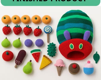 The Very Hungry Caterpillar Crochet Pattern : No Sew Amigurumi Storybook(Digital Download)
