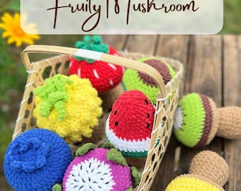 Crochet Fruity Mushroom Pattern Bundle: 8-in-1 PDF Digital
