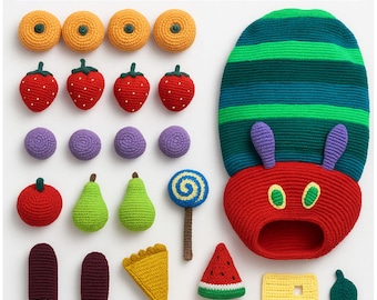 The Very Hungry Caterpillar Crochet Pattern : No Sew Amigurumi Storybook(Digital Download)