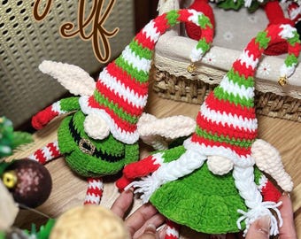 Christmas Elf Gnome Crochet Pattern, No Sew Amigurumi (PDF Pattern)