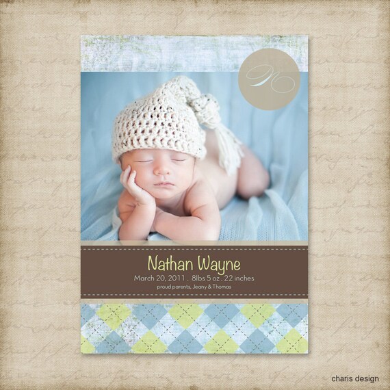 Items similar to Birth Announcement Template Custom Printable Digital