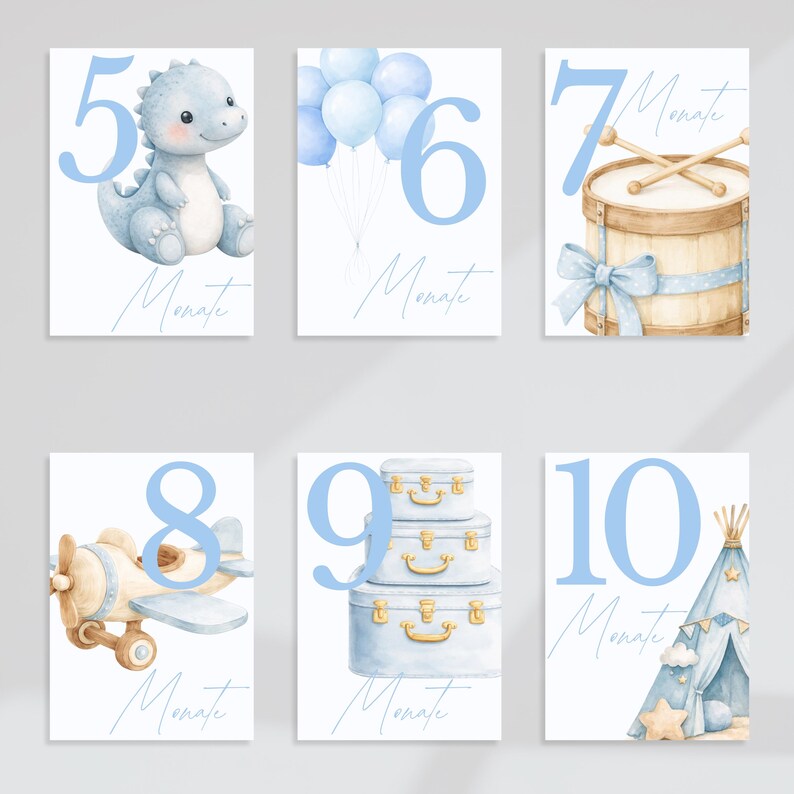 Baby Boy Milestone Cards | Baby Monthly Cards | Baby Shower Gift ...