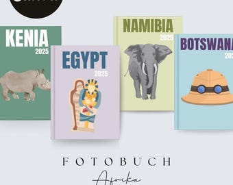 43 Africa travel photo book templates editable in Canva for your best memories