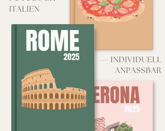 30 Italy travel photo book templates editable in Canva for your most beautiful memories