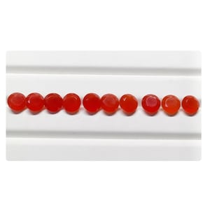 Good Quality Red Carnelian Gemstone Set, 10mm Faceted Chalcydony, weight 38.20 Carat