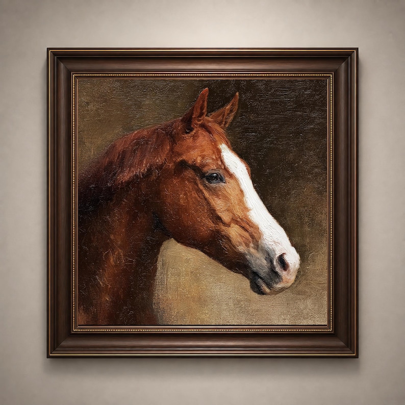 hand-painted-horse-portrait-custom-equestrian-oil-painting-framed
