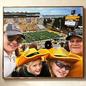 Custom Family Portrait Oil Painting, Hand-Painted on Canvas, Framed