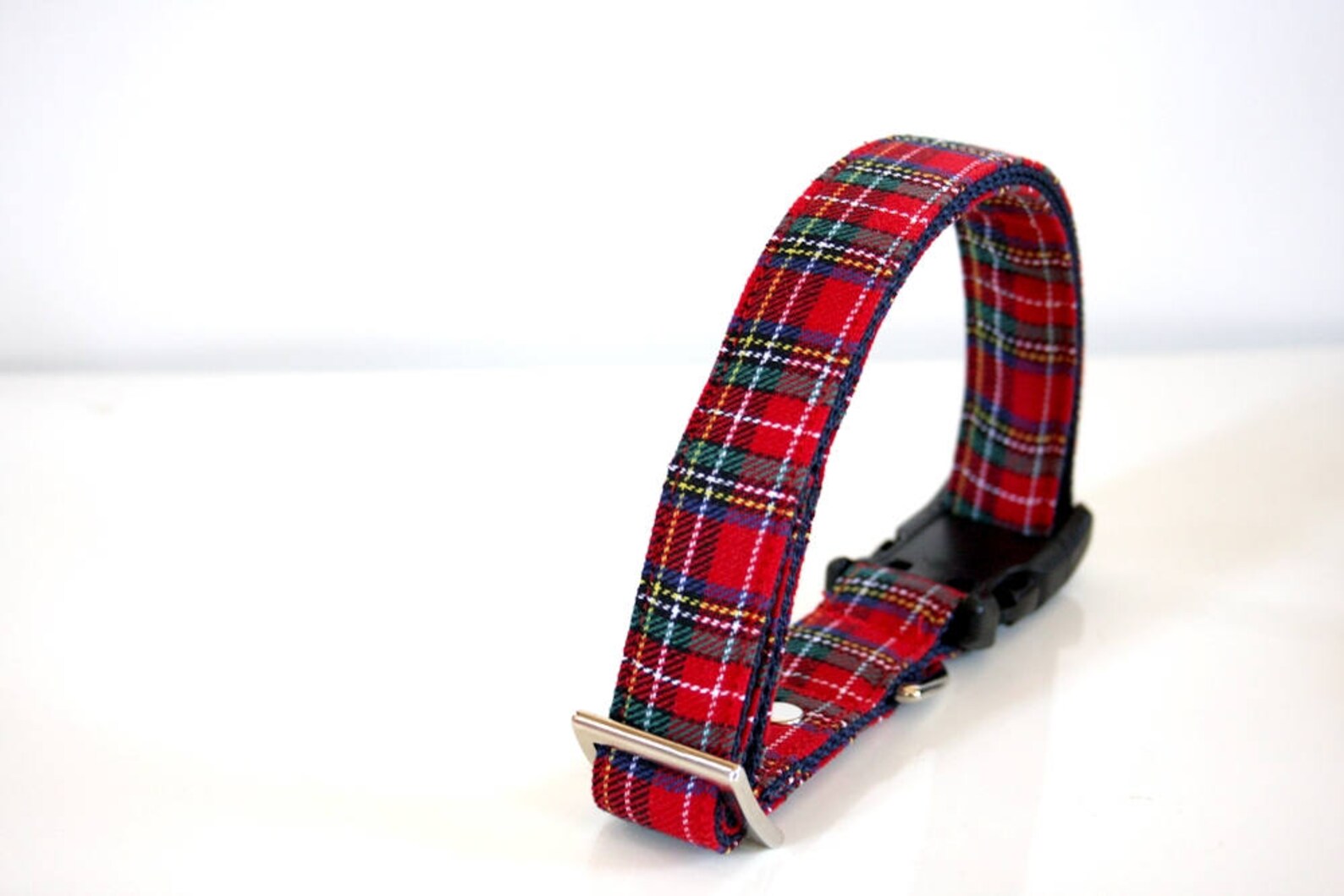 Red Tartan Plaid Dog Collar Etsy