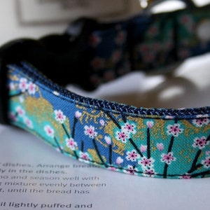 Blue Cherry Blossom SAKURA Dog Collar