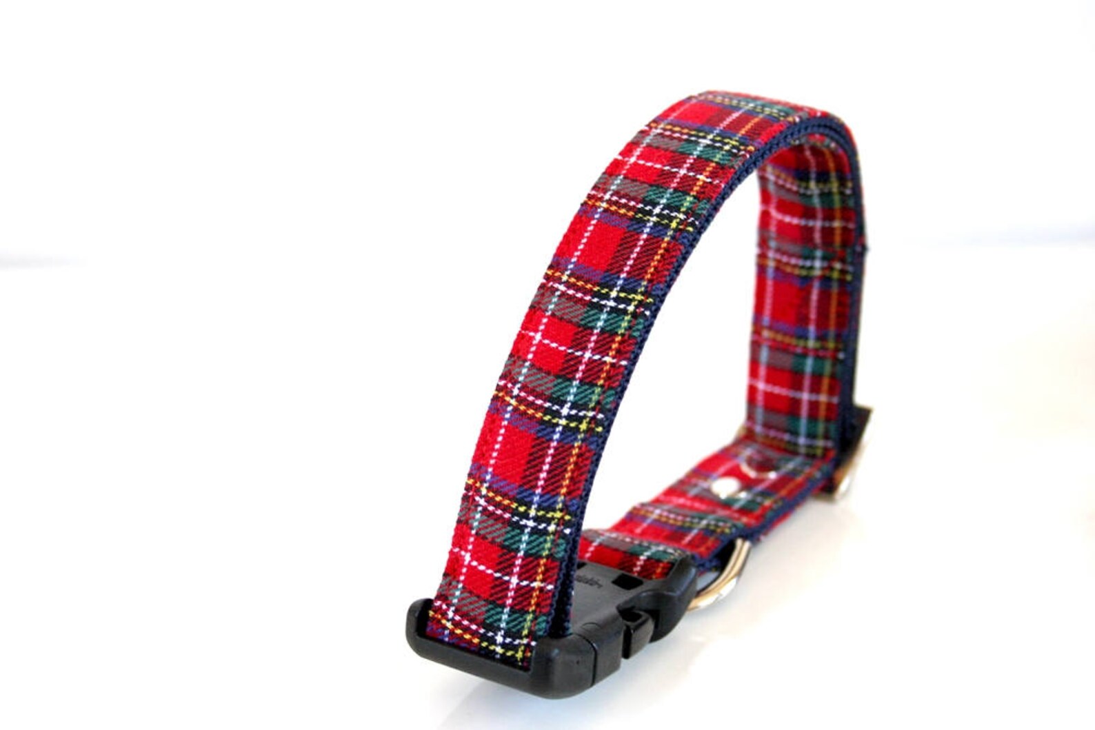 Red Tartan Plaid Dog Collar Etsy