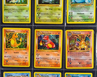 Cartes Pokémon de première génération (1999) - Set complet de 151 cartes de base - Toutes holographiques - JCC Jungle Fossil - Proxy