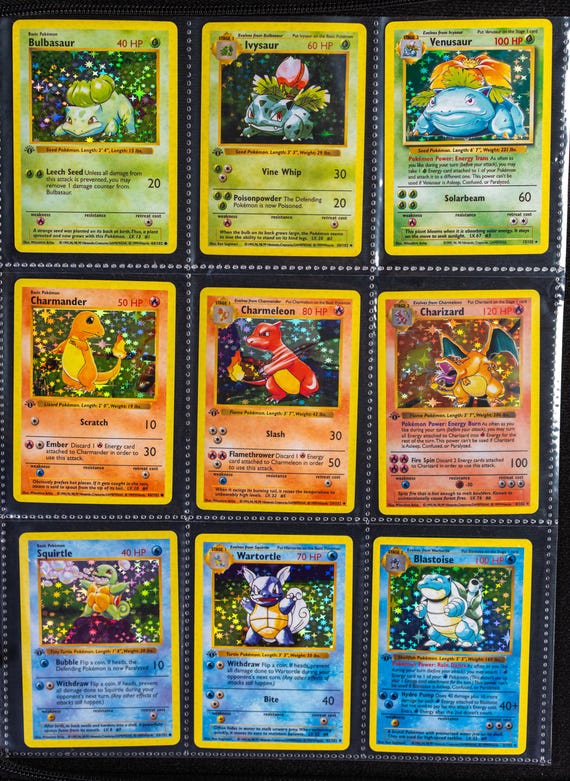 Pokemon 1999 First Generation Cards- Full 151 Base Master Set - All Holo - Jungle Fossil TCG - Proxy