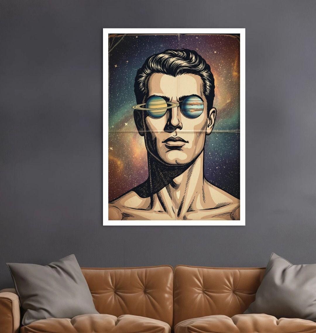 Cosmic Vision Surreal Eye Art Print, Psychedelic Space Universe Poster ...