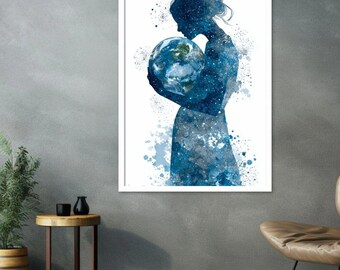 Mutter Natur Kunstdruck | Poster Planet Erde | Spirituelle Wanddekoration