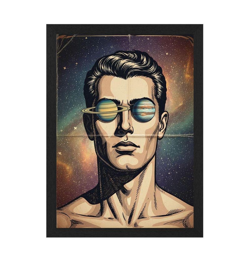 Cosmic Vision Surreal Eye Art Print, Psychedelic Space Universe Poster ...