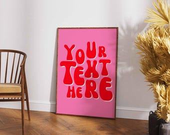 Individueller Retro-Typografie-Druck, personalisiertes, cooles Zitat-Kunstwerk