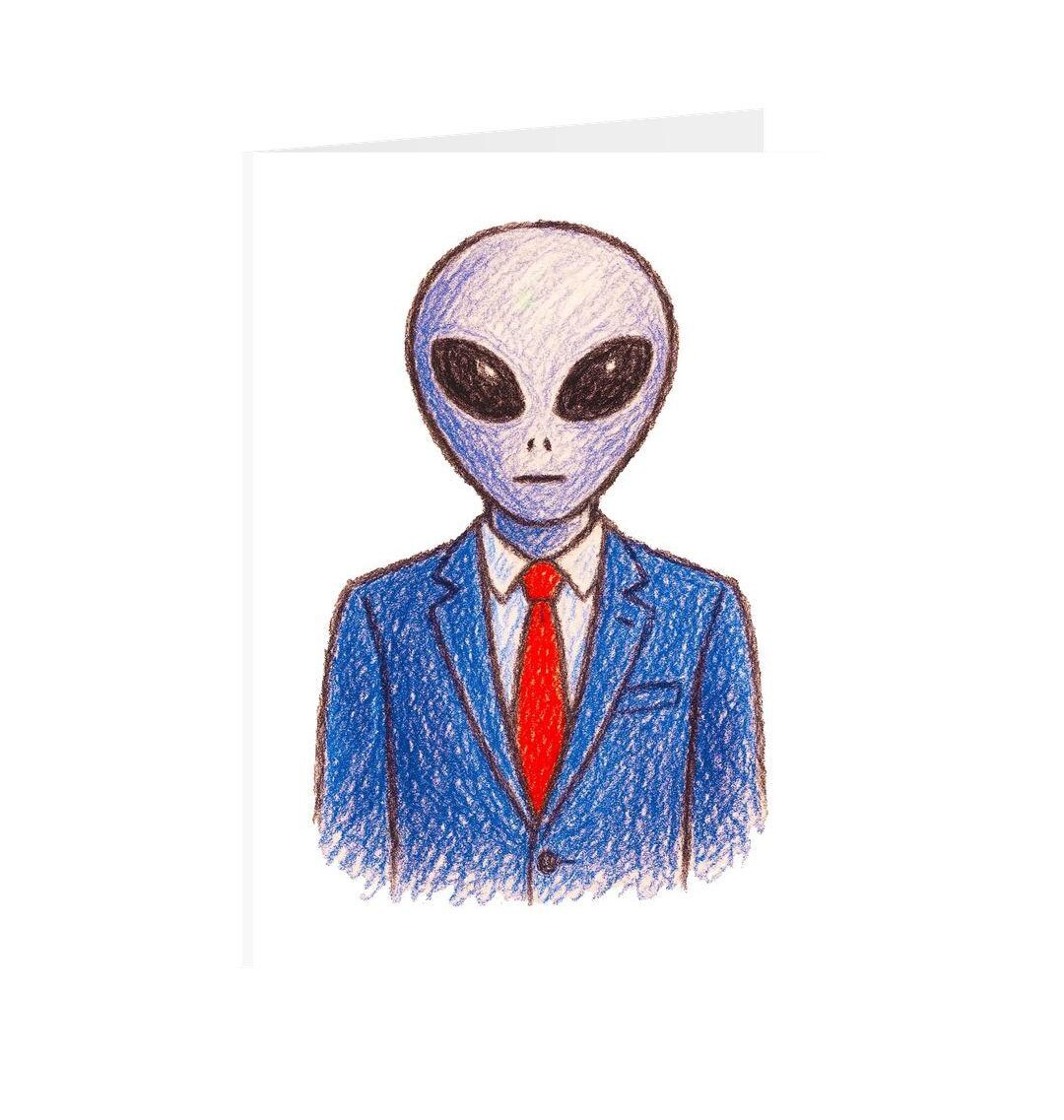 Funny Corporate Alien Greeting Card, Coworker Birthday Card, UFO ...