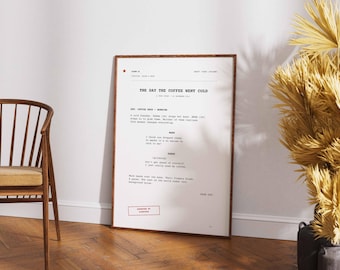 Individuell gestalteter Filmjubiläumsdruck, personalisiertes Kinogeschenk, Drehbuch für einen Hochzeitsfilm