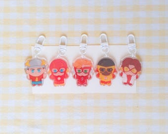 Barry Allen Wally West Bart Allen the Flash Impulse DC superhero acrylic keychain