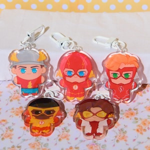 Barry Allen Wally West Bart Allen the Flash Impulse DC Superheld Acryl Schlüsselanhänger