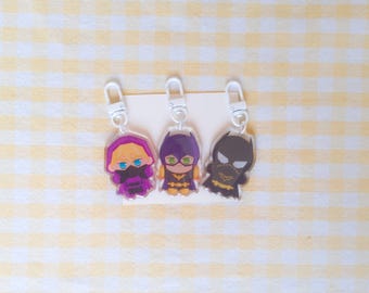 Stephanie brown Cassandra cain Barbara gordon Batgirl DC superhero acrylic keychain