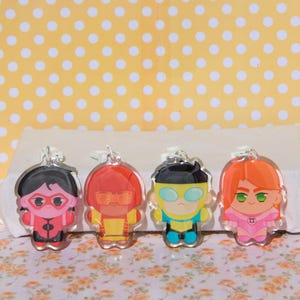 Invincible Mark Grayson Atom Eve Rex splode Rexsplode Olive grayson Image Comics superhero acrylic keychain