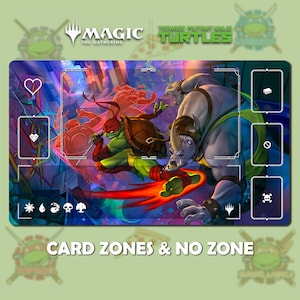 Super Combo Playmat MTG TMNT - Playmat Deskmat 24 x 14 inches (600 x 350 x 2mm) Free Storage Bag
