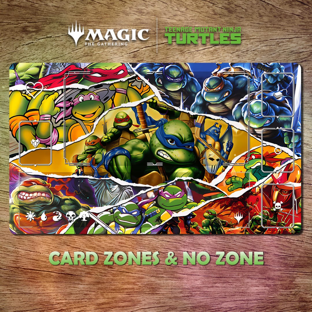 Retro Playmat MTG TMNT Cowabunga - Playmat Deskmat 24 X 14 Inches (600 ...