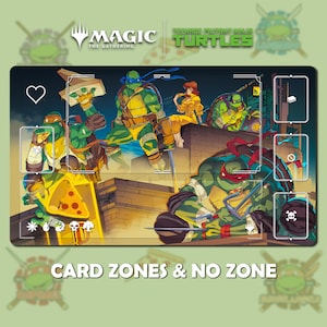 Heroes in the City Night Playmat MTG TMNT - Playmat Deskmat 24 x 14 inches (600 x 350 x 2mm) Free Storage Bag