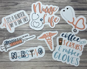 Nurse Stickers: Water resistant Vinyl Sticker, Laptop Stickers