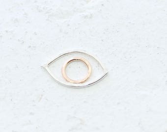 Gold & Silver Evil Eye Pendant Connector