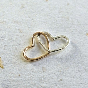 Linked Petite Hearts in 14 K Gold Filled & Sterling Silver | Linked Love Hearts