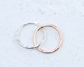 Rose Gold Filled & Silver Linked Circle Connectors