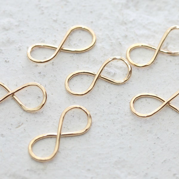 14 K Gold Filled Infinity Connectors Links | Rose Gold Eternity Infinity Pendant | Various Sizes