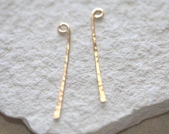 14 K Yellow Gold | Rose Gold Filled Hammered Earring Drops Dangles